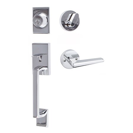 Sure-Loc Hardware Sure-Loc Hardware Koln Handleset with Round Thumb Turn, Basel Round Handleset Trim, Polished Chrome KN507-R-BS-RD 26